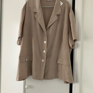 Women's Tan Button-Up Blazer
